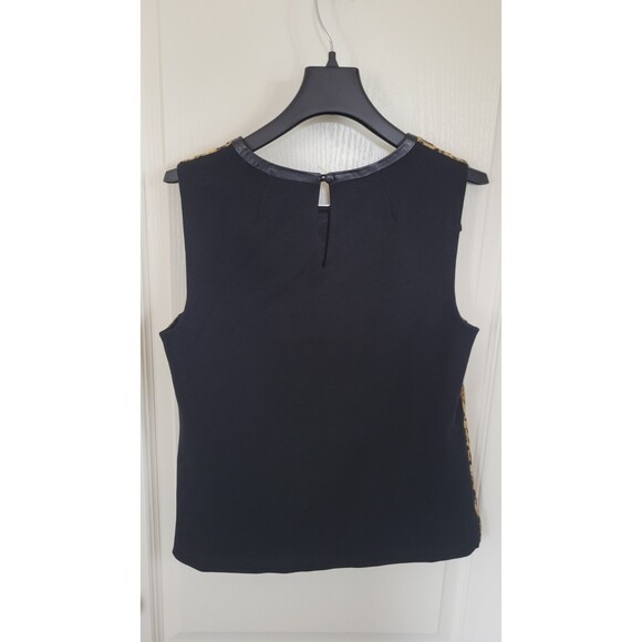 MILLY Faux Fur Leopard Animal Print Sleeveless Scoop Neck - Picture 2 of 4